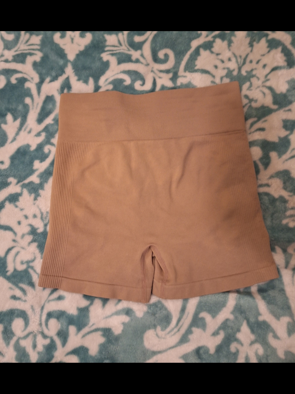 High-Waist Seamless Beige Women's Tummy Control Shorts